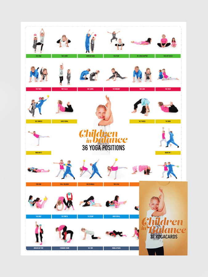 Chiball In Balance Yoga Cards & Poster Set - 50 Illustrated Poses for Home & Studio Practice - Perfect for Beginners & Advanced Yogis