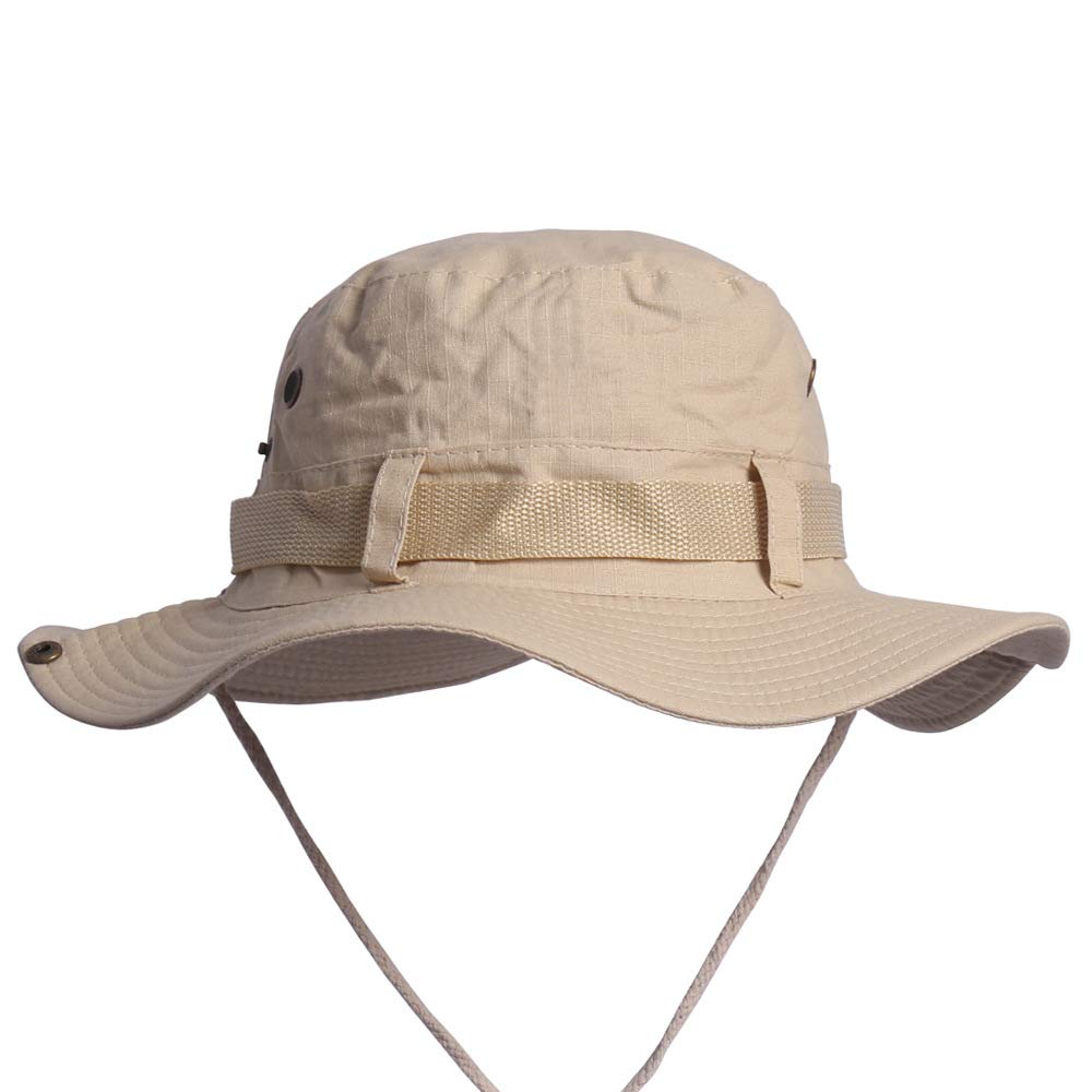 NO/BRAND Outdoor Fishing Bonnie Hats - Military Bucket Cap for Men & Women, UV Protection Sun Hat for Fishing, Hiking, Camping, and Beach Activities