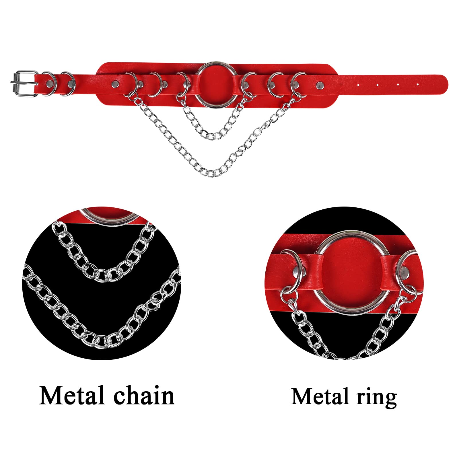 Women's Leather Body Harness Collar Necklace - Punk Gothic Fashion Metal Chain Choker for Carnival Costume & BDSM Accessories - Perfect for Halloween, Cosplay, and Alternative Outfits