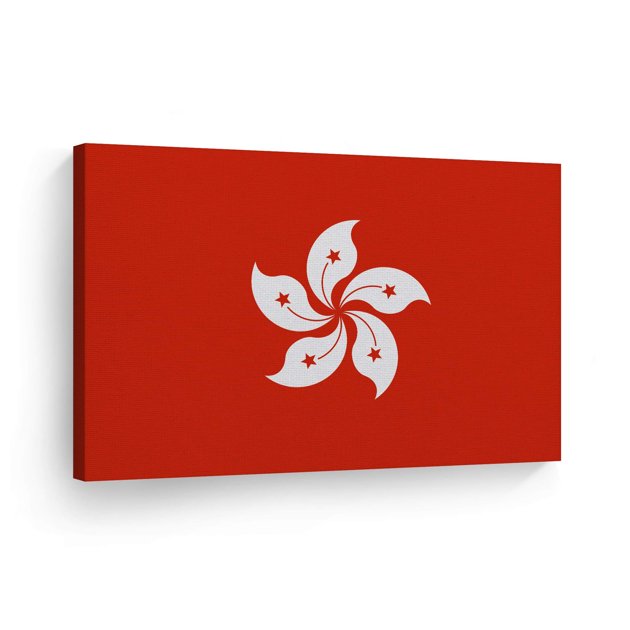Hong Kong Flag Canvas Wall Art Print - 30x40 Inch Modern Home Decor for Office, Living Room, Dorm, Bedroom & Man Cave - Ready to Hang Made in USA | Perfect for Sports Bars, Clubs & Patriotic Displays