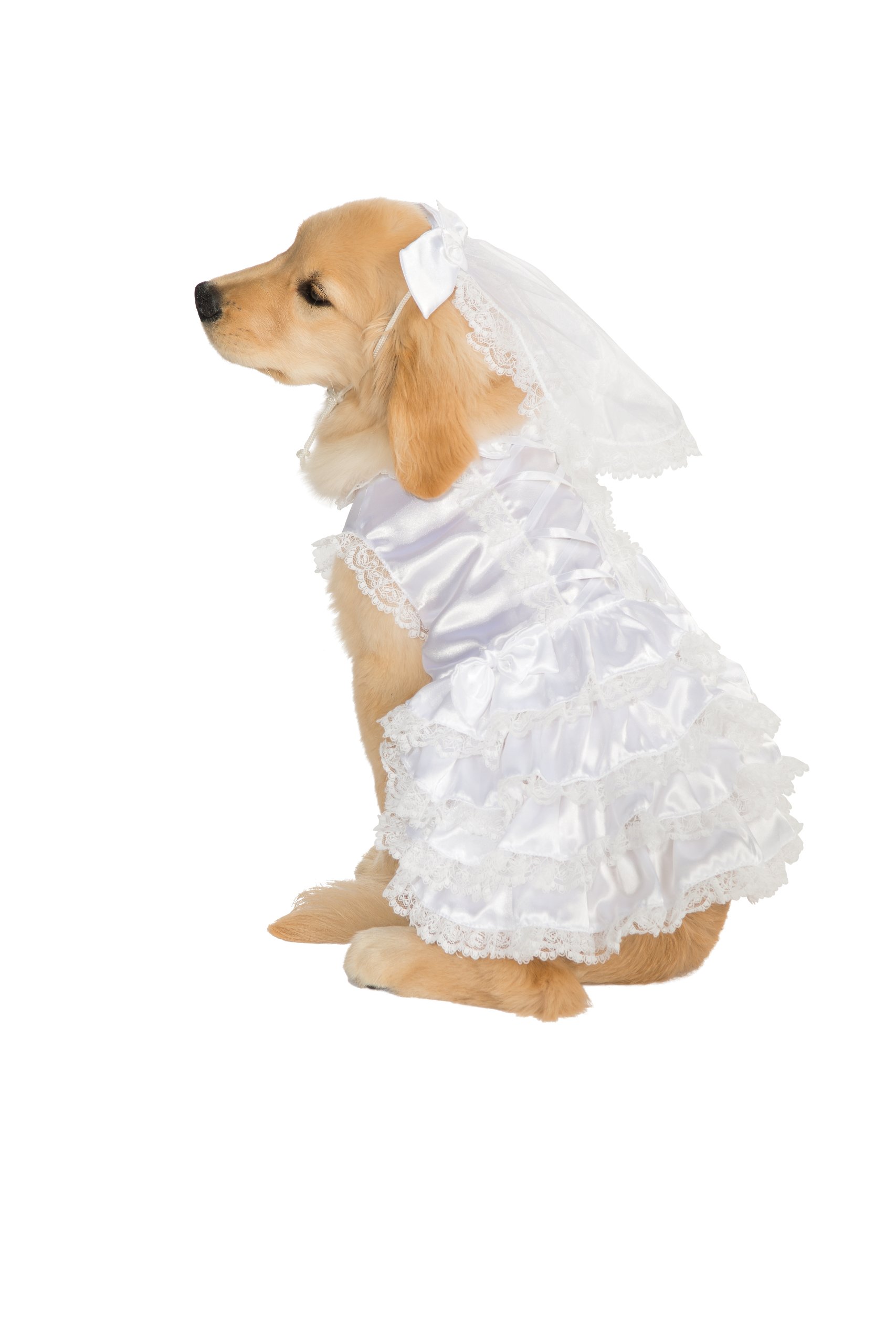Rubie's Big Dog Bride Costume for Small Dogs - Funny Pet Wedding Dress for Halloween, Cosplay & Dress Up Parties - Perfect for Pet Weddings, Photo Shoots & Costume Contests