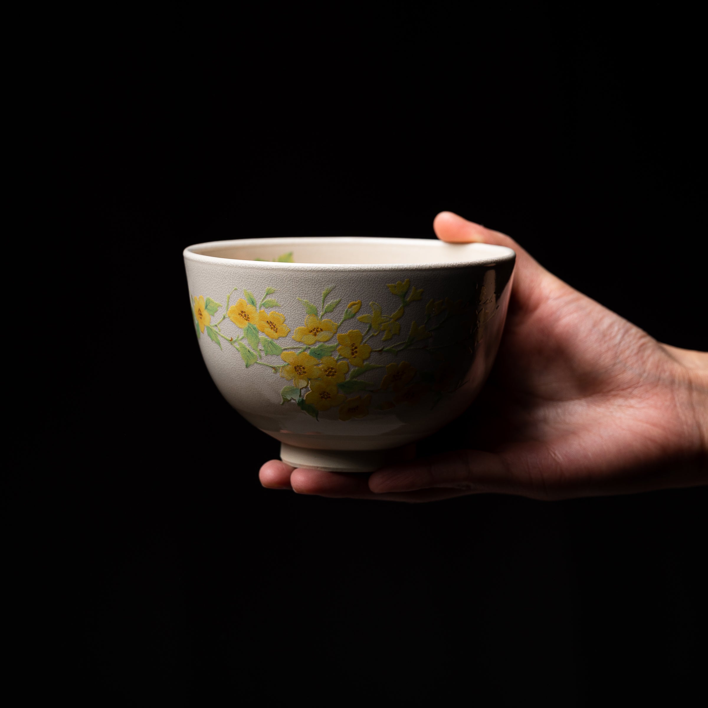 Premium Matcha Bowl Set - Traditional Japanese Ceramic Tea Cup for Whisking & Serving - Perfect for Tea Ceremonies, Home Use & Gifts - Mimosa Design