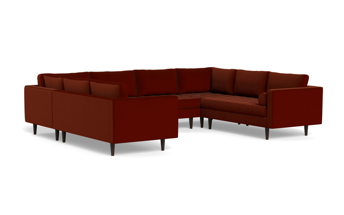 Ladybird 134 U Sectional Sofa - Modern L-Shaped Couch with Reversible Chaise, Soft Fabric Upholstery for Living Room, Family Room, or Home Theater