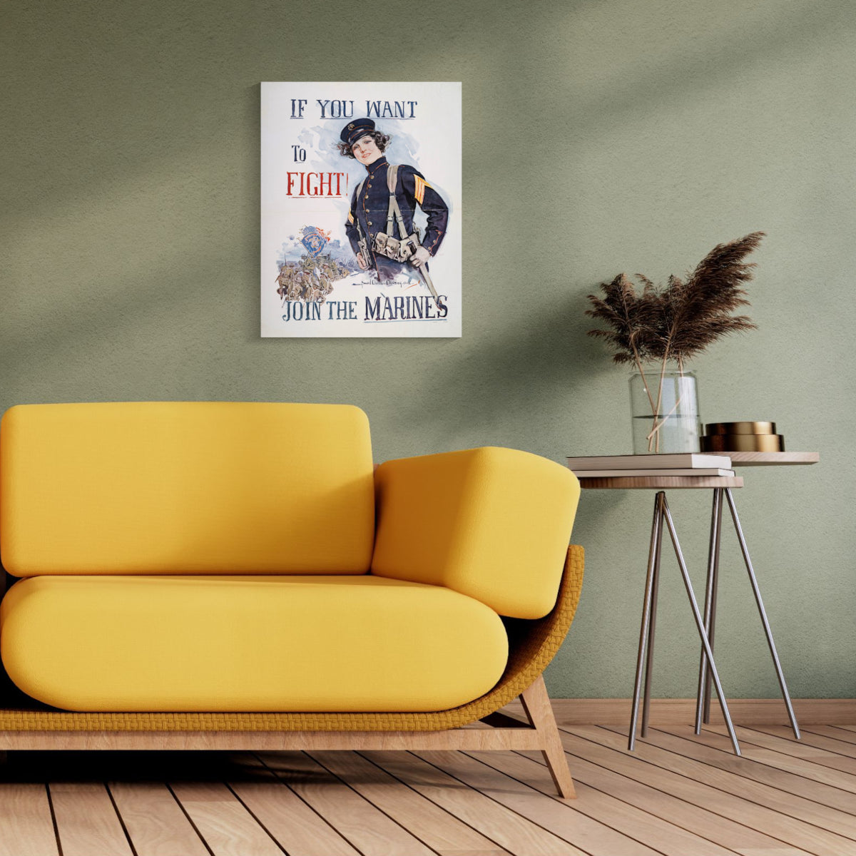 Join the Marines Canvas Print - Patriotic Military Wall Art for Home, Office & Gifts - Perfect for Veterans Day, Military Appreciation & Home Decor