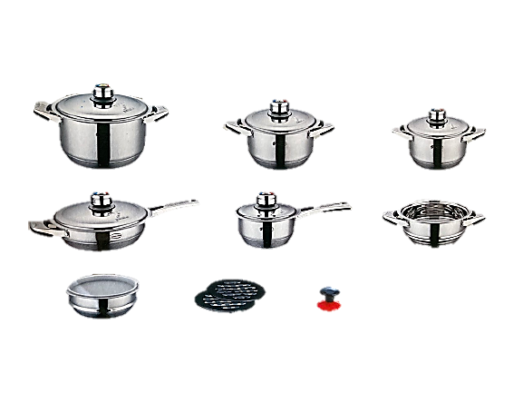 16-Piece Stainless Steel Cookware Set - Nonstick Pots & Pans with Lids - Perfect for Home Cooking, Professional Kitchens & Gift Giving