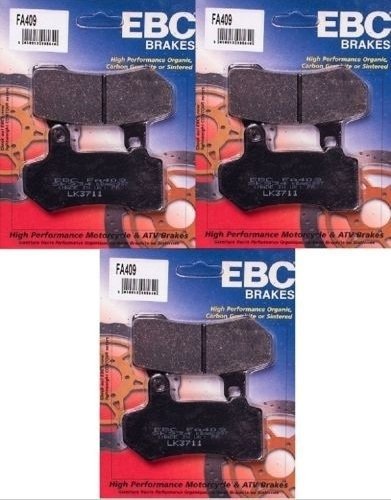 EBC Premium Front & Rear Brake Pads (3 Sets) for 2008-2015 Harley-Davidson FLHR Road King | FA409 | High-Performance Motorcycle Braking | Ideal for Touring, Cruising & Long-Distance Rides