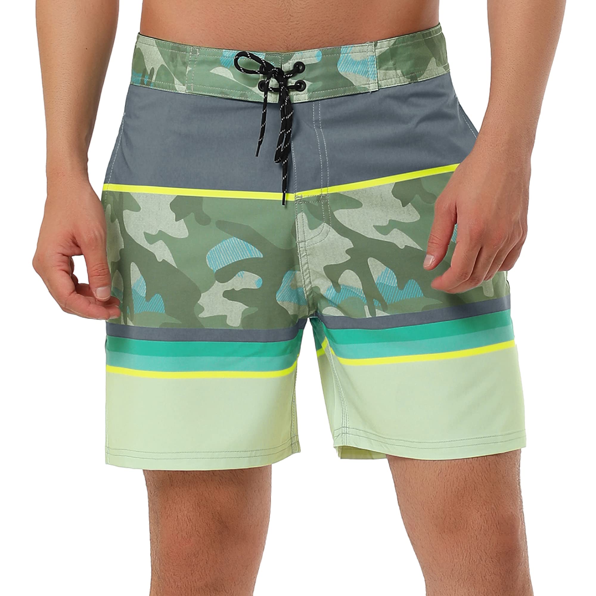 Lars Amadeus Men's Color Block Swim Shorts - Quick Dry Beach Board Shorts with Drawstring Waist | Perfect for Swimming, Surfing, and Summer Vacation
