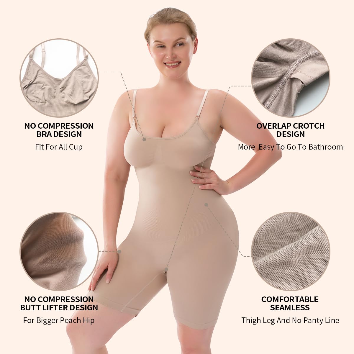 Best Full Body Shapewear for Women - Tummy Control Bodysuit with Butt Lift & Thigh Slimming - Perfect for Dresses, Workouts & Everyday Wear