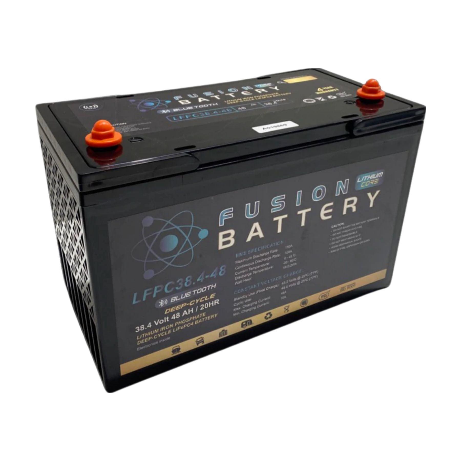 38.4V Fusion Lithium Core Trolling Motor Battery with 30A Smart Charger - Deep Cycle Marine Battery for Kayak, Boat & Fishing | Long Lasting Power for Trolling Motors & Marine Electronics