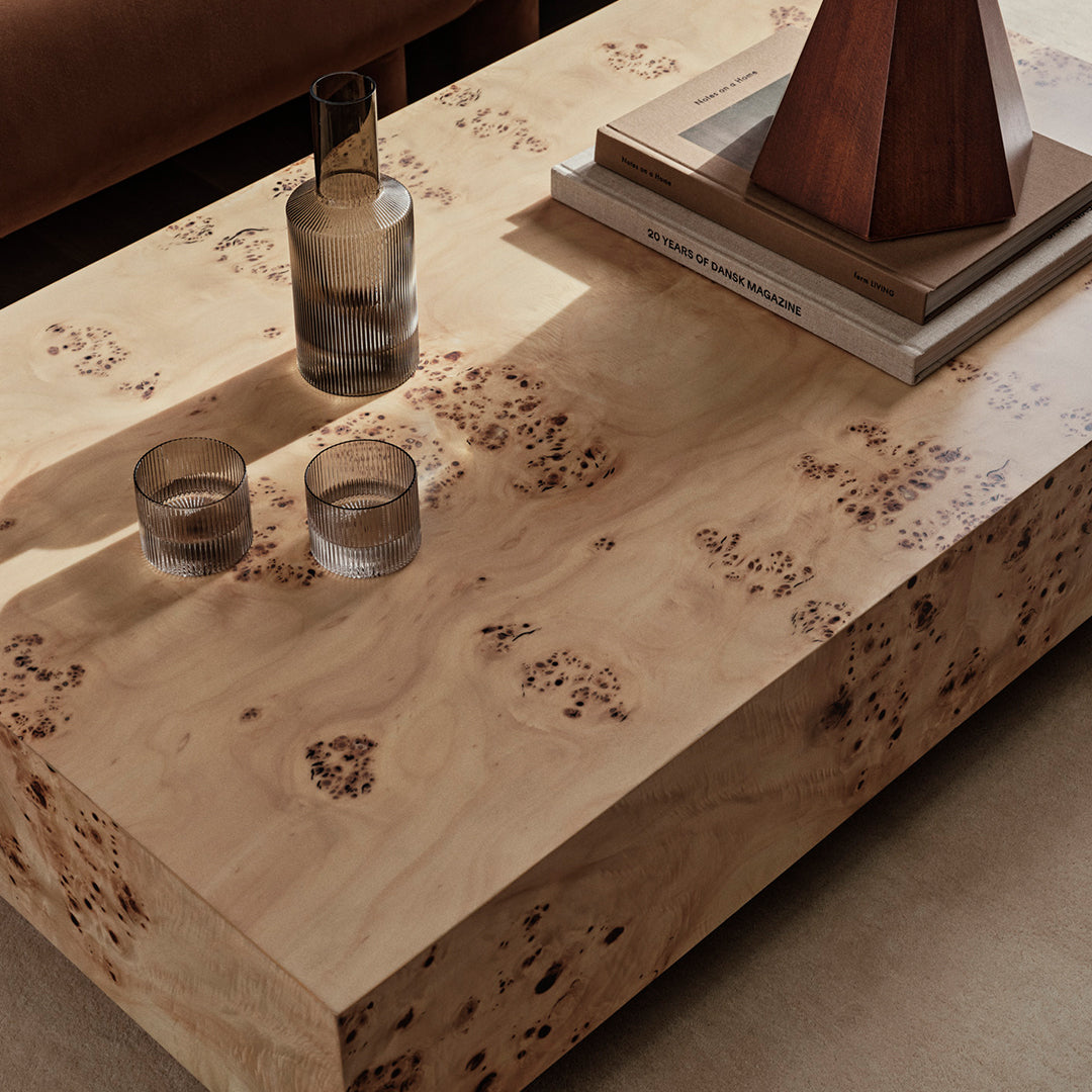 Rustic Burl Wood Coffee Table - Handcrafted Solid Wood Living Room Center Table for Modern Farmhouse & Boho Decor - Perfect for Living Room, Lounge, or Office