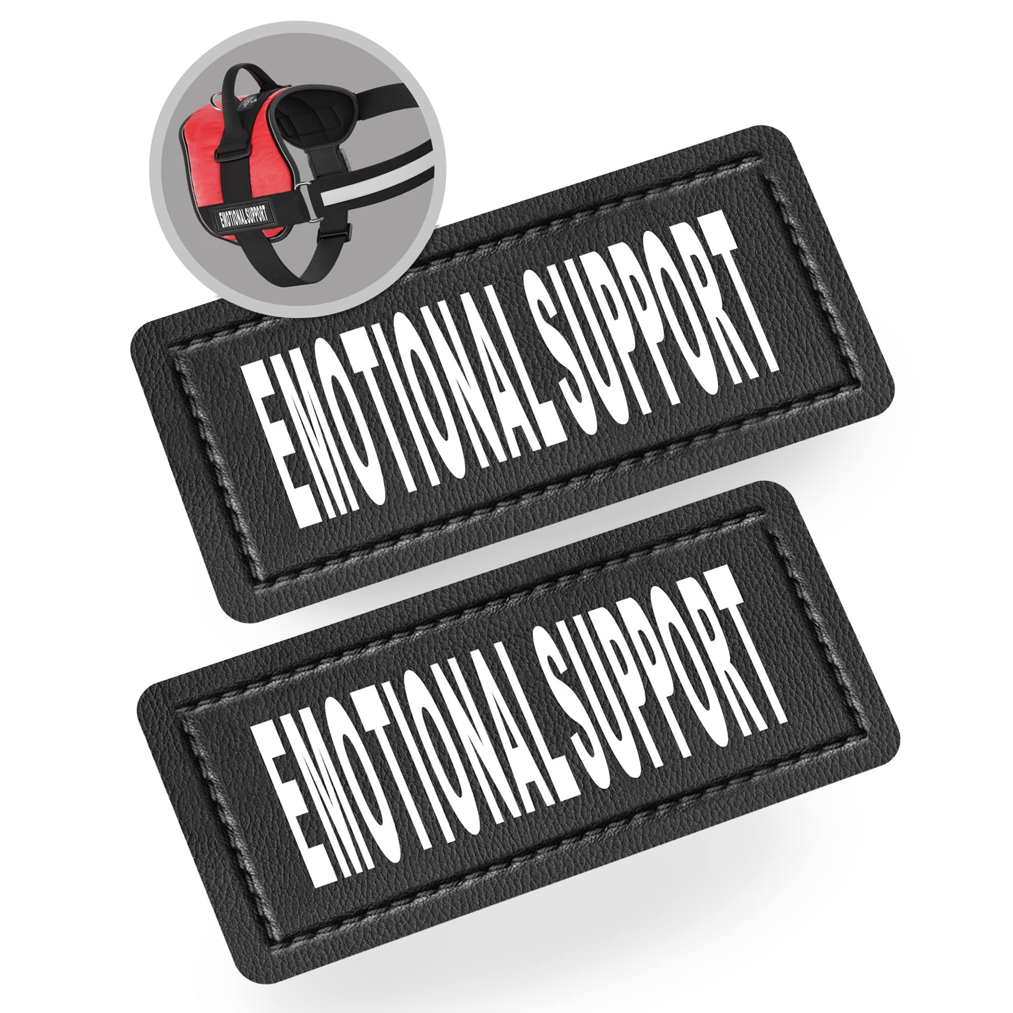 Reflective Emotional Support Dog Patches for ESA Vest, Harness & Collar - Industrial Puppy Hook Back Tags with Durable Lettering (Set of 2) - Perfect for Service Dogs, Therapy Pets & Travel Identification