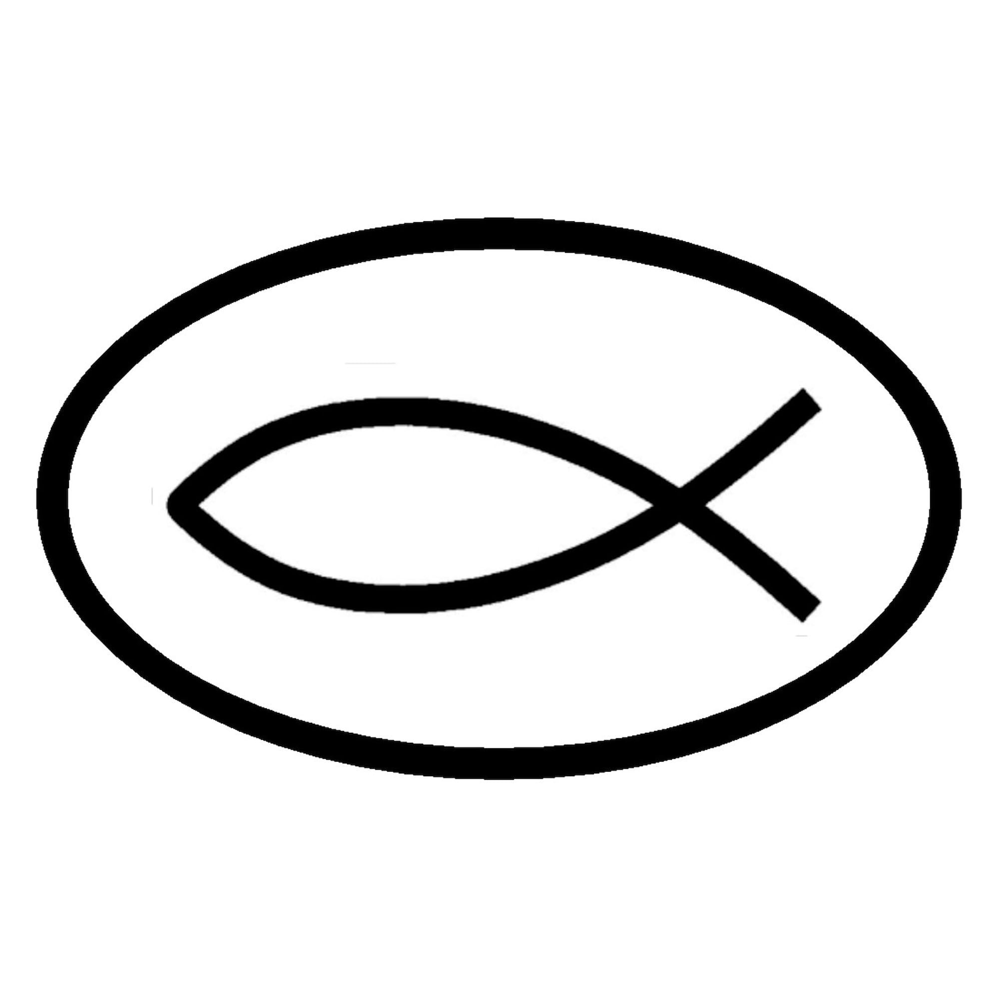 Jesus Fish Ichthus IXOYE Oval Car Bumper Sticker - Waterproof Vinyl Decal for Cars, Laptops, Windows - Christian Faith Symbol for Auto, Bible Study, Church Events
