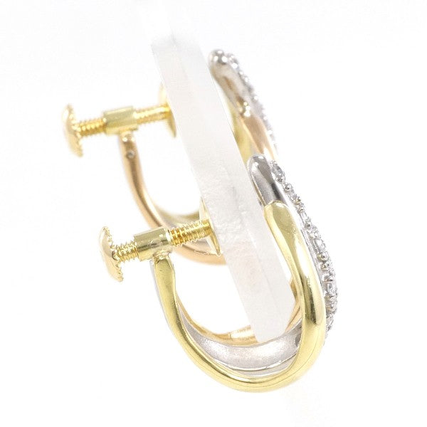 18K Yellow Gold & White Gold Diamond Earrings - Vintage Pre-Owned Jewelry for Women - Perfect for Weddings, Parties & Special Occasions