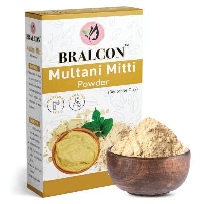 BRALCON Organic Sandalwood, Neem Leaf, Fuller's Earth Powder Combo - 300g (100g x 3 Pack) | Natural Face & Skin Care for Glowing Complexion & Hair Growth | Ayurvedic Beauty Treatment for Acne, Dark Spots & Detox