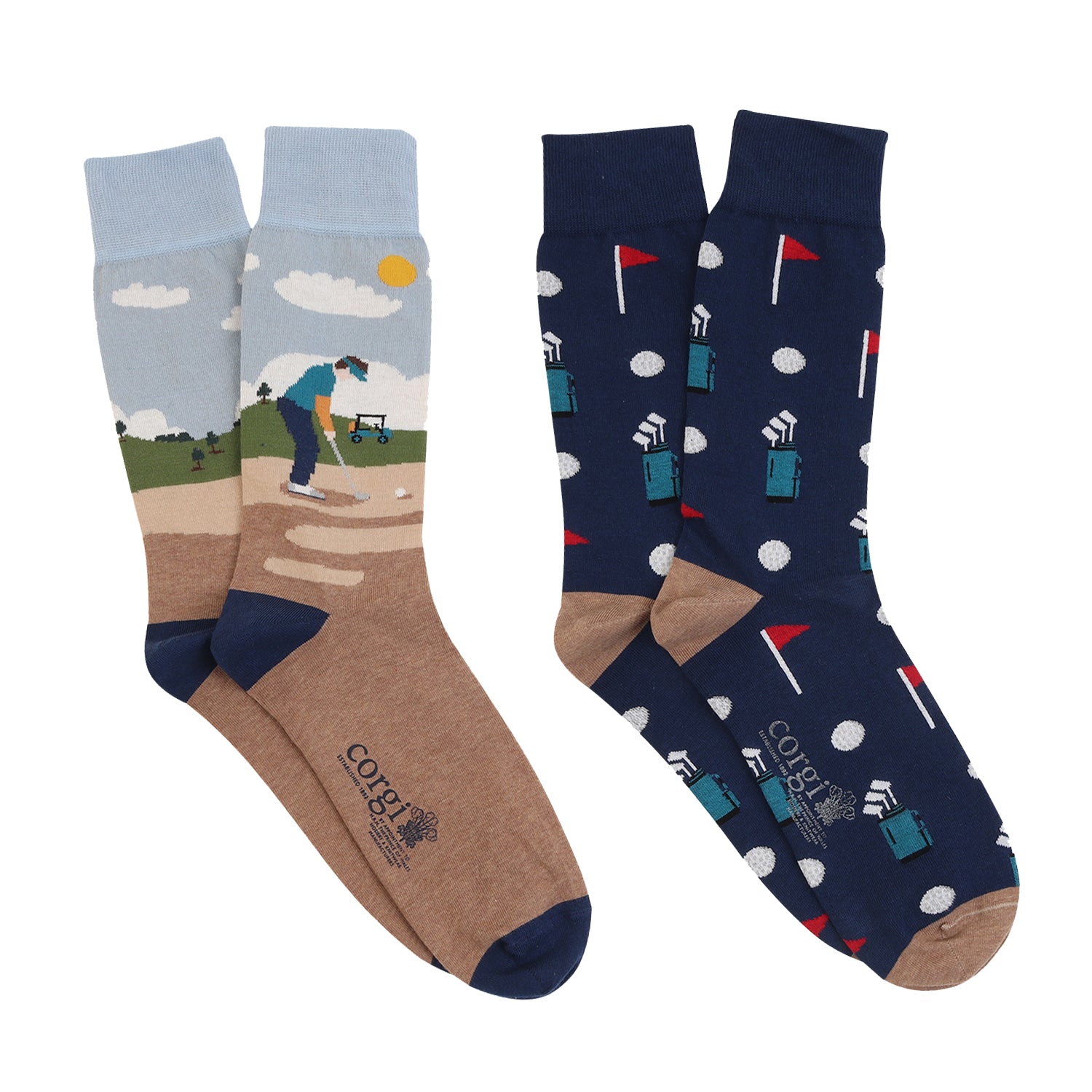 Breathable Men's 2-Pack Cotton Golf Socks - Moisture Wicking & Comfortable for Sports & Casual Wear