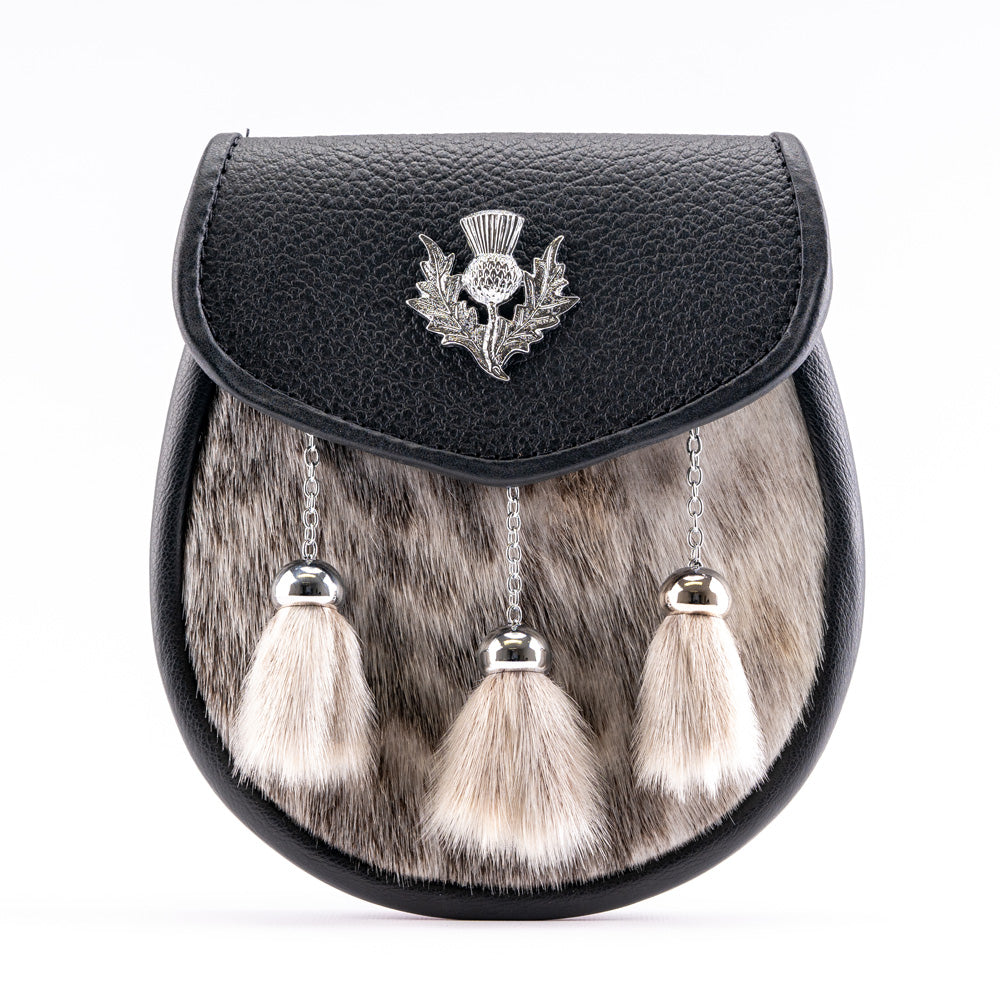 Thistle Semi Dress Sporran for Men - Traditional Scottish Kilt Accessory | Premium Leather Sporran with Celtic Design | Perfect for Highland Dress, Weddings & Formal Events