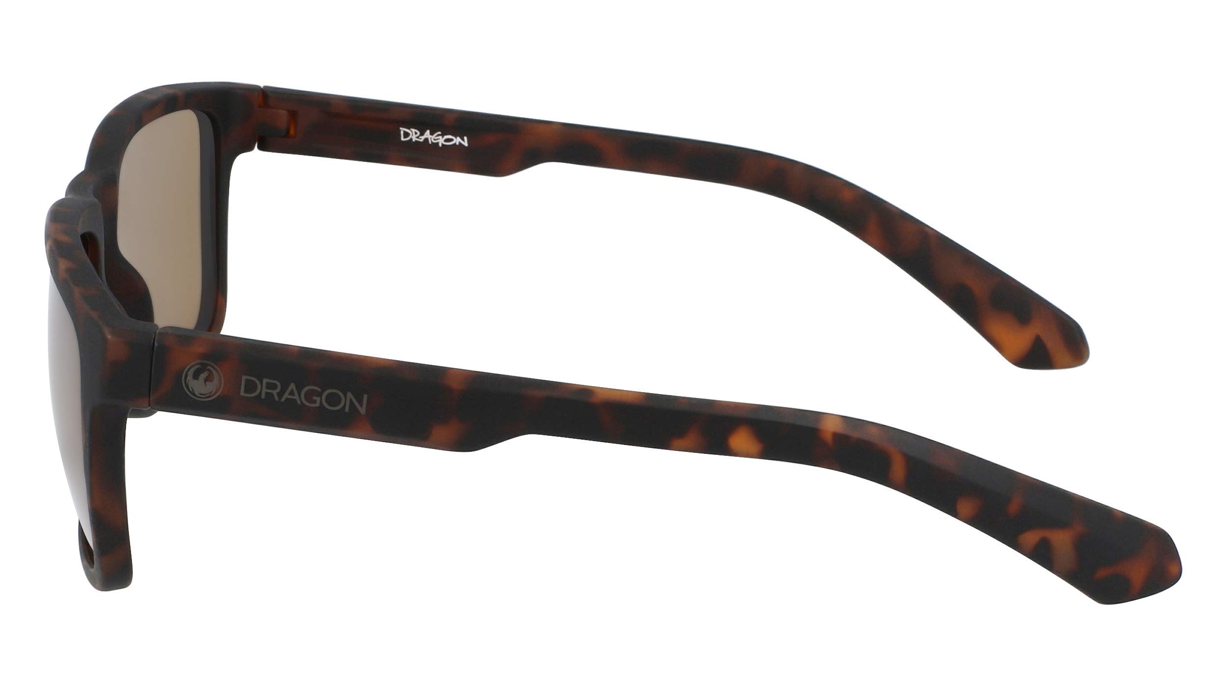 Dragon Men's DR Reed Rectangular Sunglasses - Matte Tortoise Frame with LL Brown Lenses (57-17-140) | UV Protection for Driving, Outdoor Sports & Daily Wear