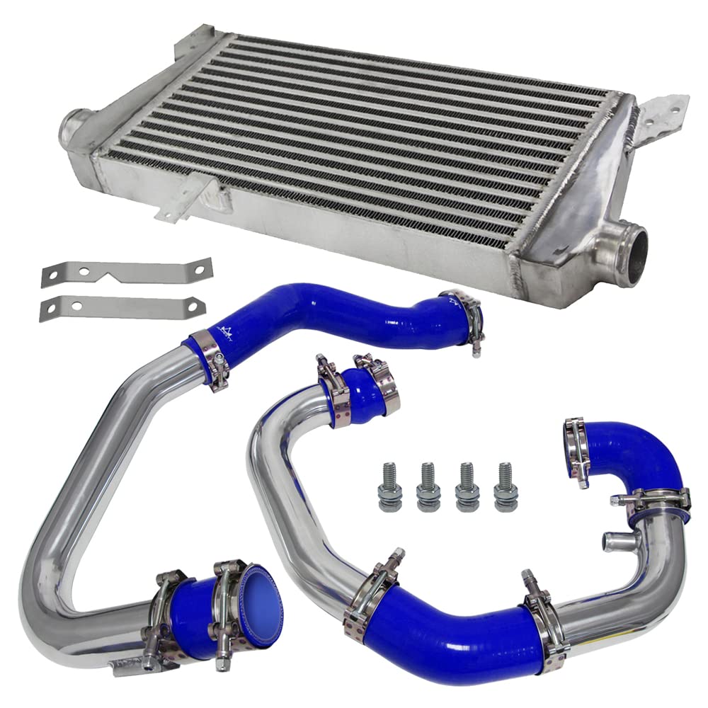 Upgrade Front Mount Intercooler Kit for Audi A4 1.8T Turbo B6 Quattro 2002-2006 - High Performance Aluminum Intercooler with Pipes & Clamps - Perfect for Street Racing & Turbocharged Engine Upgrades