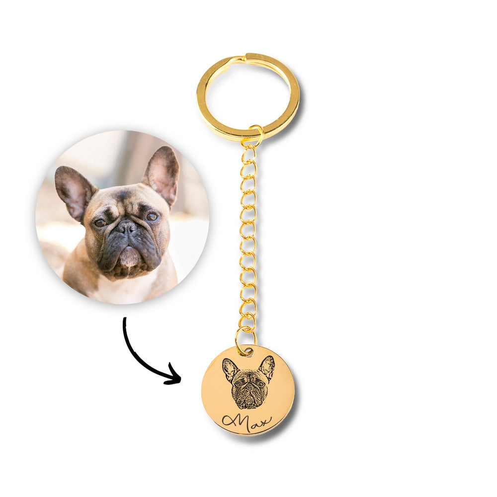 Custom Pet Portrait Keychain - Personalized Dog & Cat Lover Gift for Pet Parents - Perfect for Birthdays, Anniversaries & Memorial Keepsakes