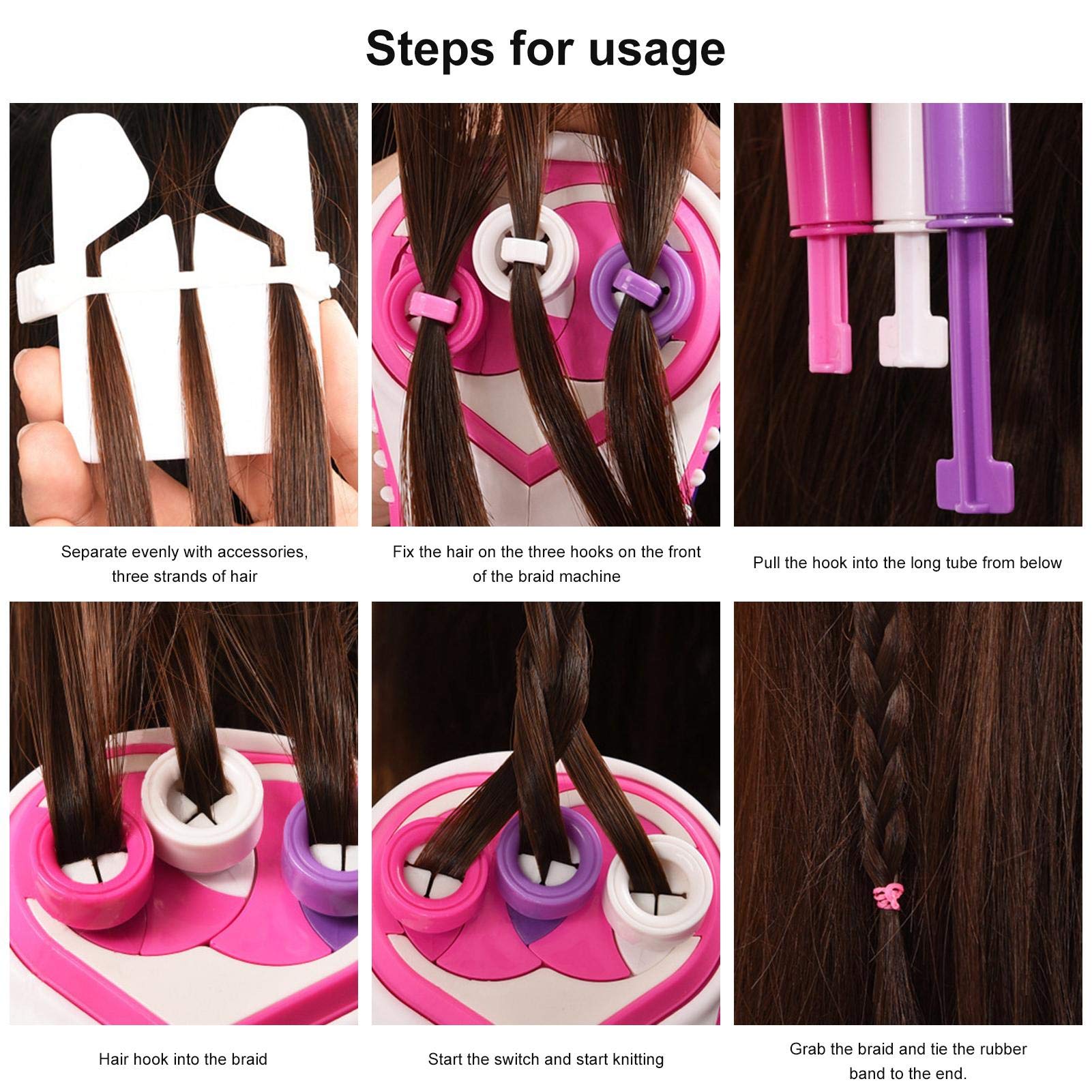 Automatic Hair Braiding Machine - Electric Hair Styler for Twist & Braid Hairstyles | Portable Hair Braider Tool Kit for Home, Travel & Salon Use