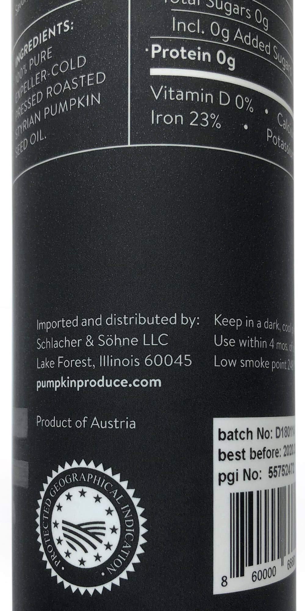 Premium Styrian Pumpkin Seed Oil - 100% Pure, Cold Pressed, Non-GMO, Gluten Free, Vegan, Hair Growth Support - Made in Austria (4 x 250ml) - Perfect for Salads, Dips & Skincare