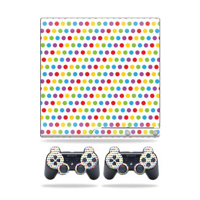 MightySkins Decorative Skin Wrap Sticker for Sony PlayStation 3 Slim Console - Candy Dots Design | Protective Cover for Gaming Console, Perfect for Customization and Scratch Protection | Ideal for Gamers and Collectors