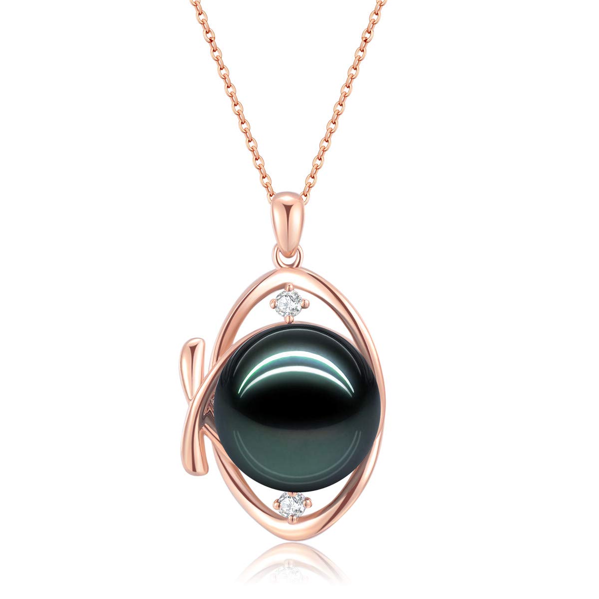 AINUOSHI Genuine Tahitian Cultured Pearl Necklace for Women - 18 Inch Black Pearl Pendant Jewelry | Elegant Gift for Anniversary, Wedding & Special Occasions