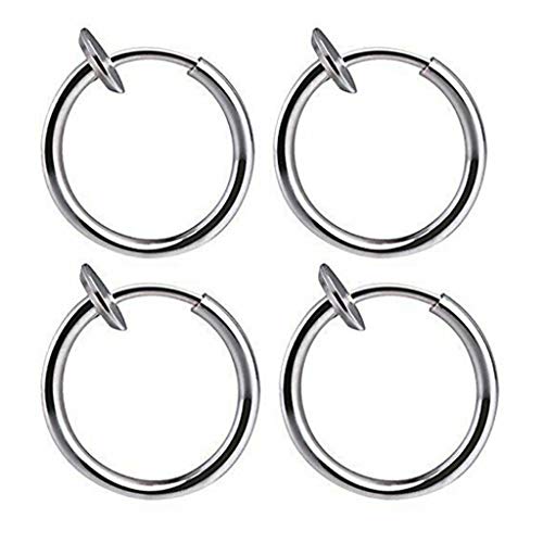 Stylish Silver Hoop Earrings for Women & Men - Classic Retractable Hip Hop Piercing Jewelry (One Size) - Perfect for Parties, Gifts & Everyday Wear