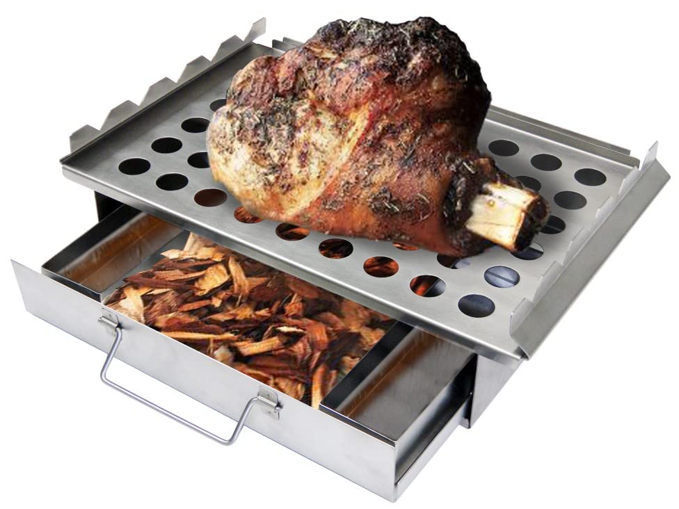 MAN-5GT1 Multi-Function BBQ Grill Topper - Heavy Duty Stainless Steel Cooking Grid for Grilling Vegetables, Meats & Seafood - Perfect for Outdoor Camping, Backyard Parties & Tailgating