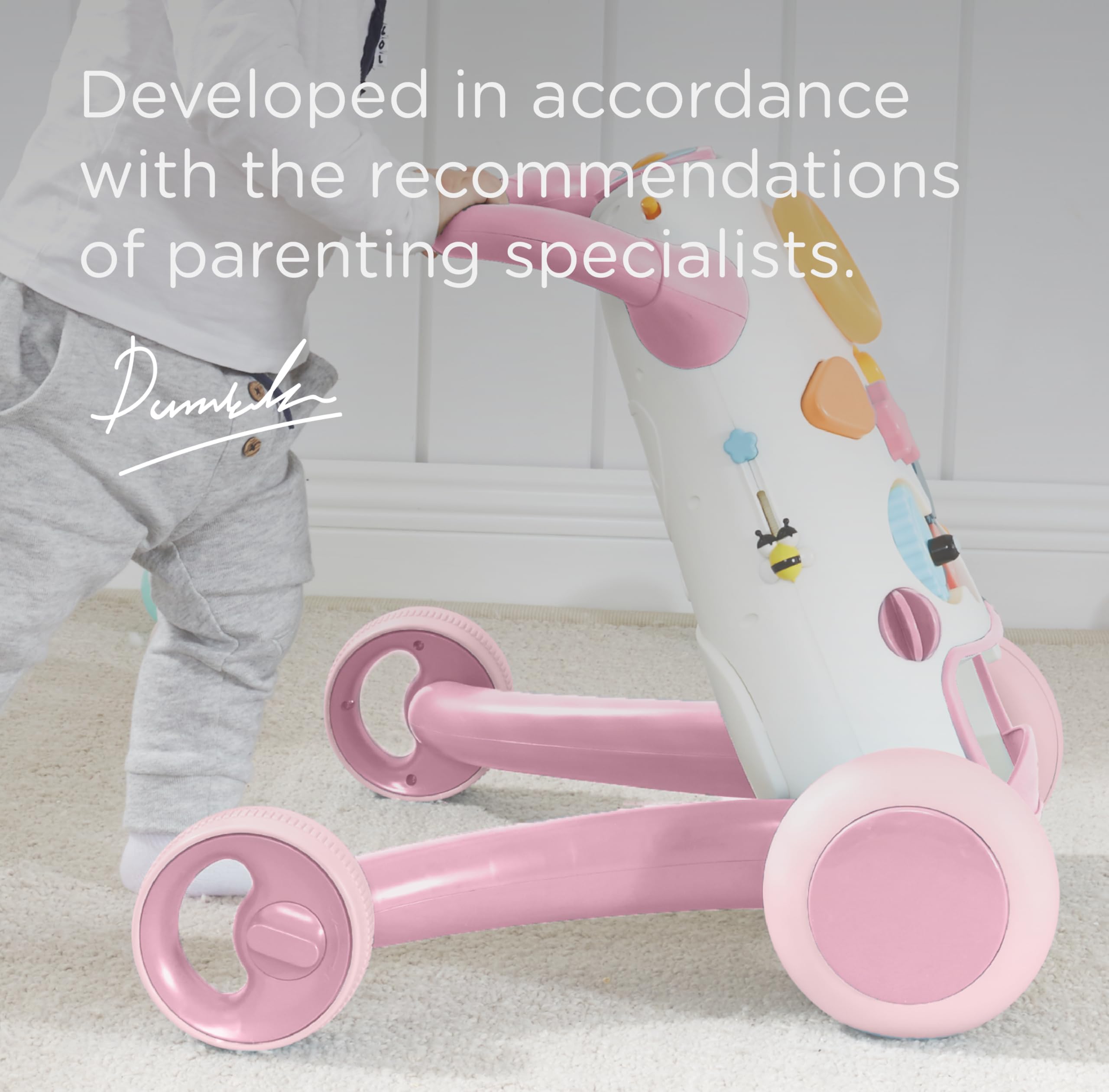 Montessori Baby Walker Toy for Toddlers - Interactive Push Toy with Soft Music & Lights, Adjustable Speed & Non-Slip Wheels | Educational Learning Activity Center for Early Childhood Development | Perfect for Home, Daycare & Preschool Playtime