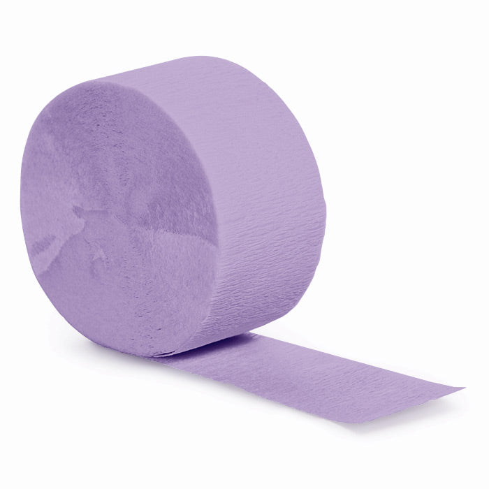 12-Piece Bulk Luscious Lavender Crepe Streamer - 81 Feet Long for Party Decorations, Wedding Backdrops & Event Garlands