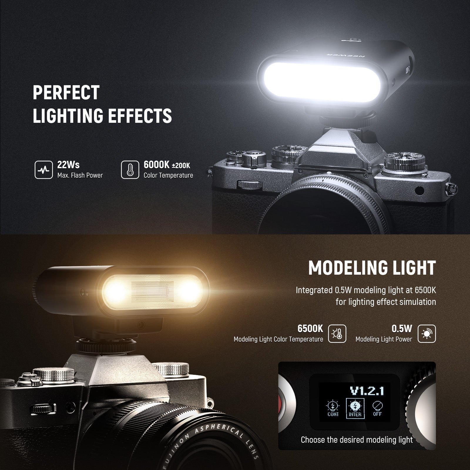 NEEWER Z160 Professional Camera Flash with Auto & Manual Modes, Built-in Lithium Battery - Perfect for Portrait, Wedding & Event Photography