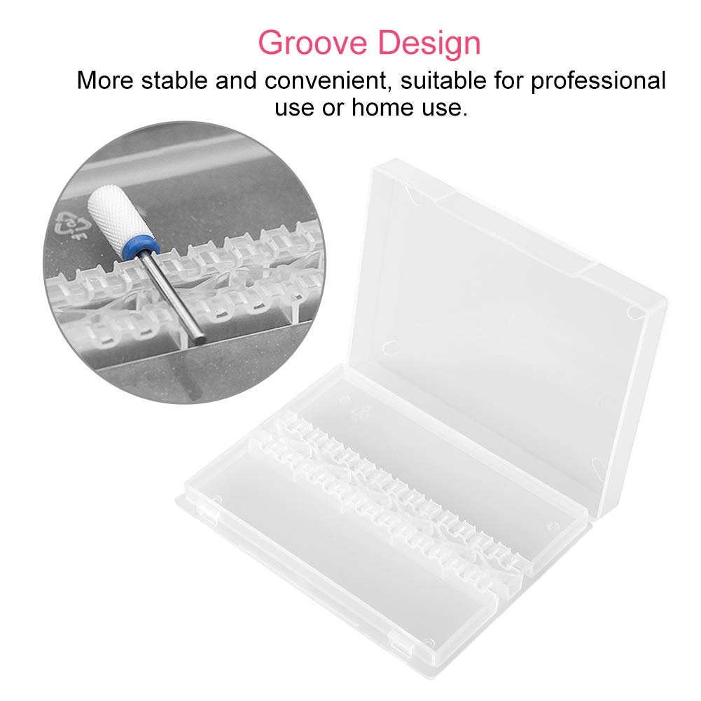 **14-Hole Nail Drill Bit Holder Case - Empty Nail Grinding Organizer Stand for Manicure Tools | Portable Storage & Display for Home & Salon Use | Perfect for Nail Art, Polishing & Drilling**