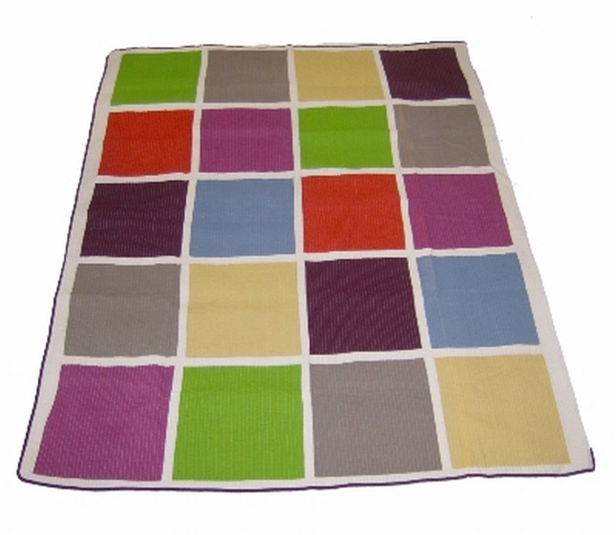 Colorful Block Full Queen Cotton Quilt Set - Soft & Breathable Bedding for Comfortable Sleep - Perfect for Home, Guest Room, and Dorm Decor
