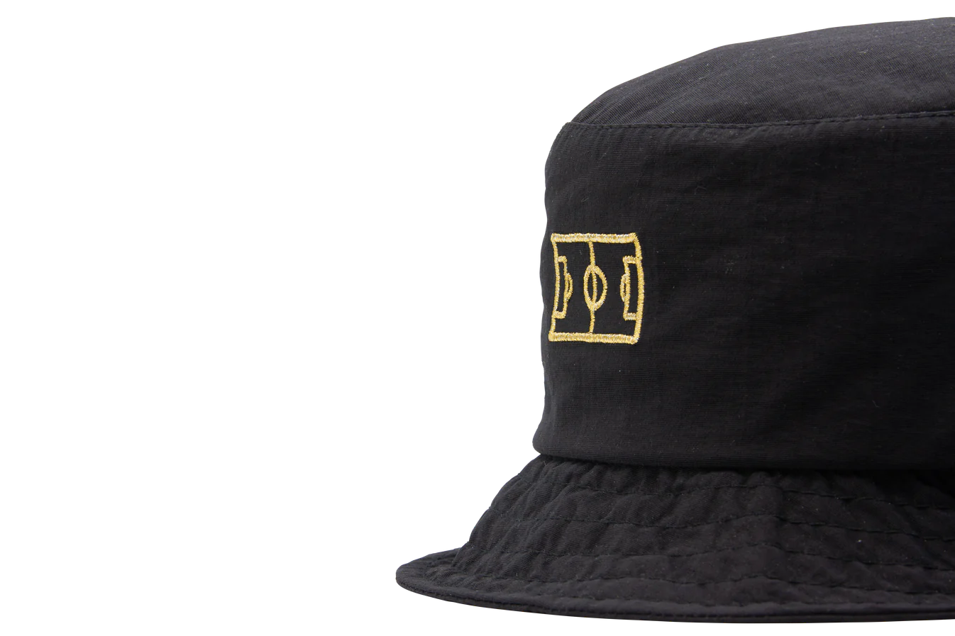 Goiaba E.C. Campo Nylon Bucket Hat for Men & Women - Black/Gold Sun Hat for Outdoor, Beach, Hiking & Travel