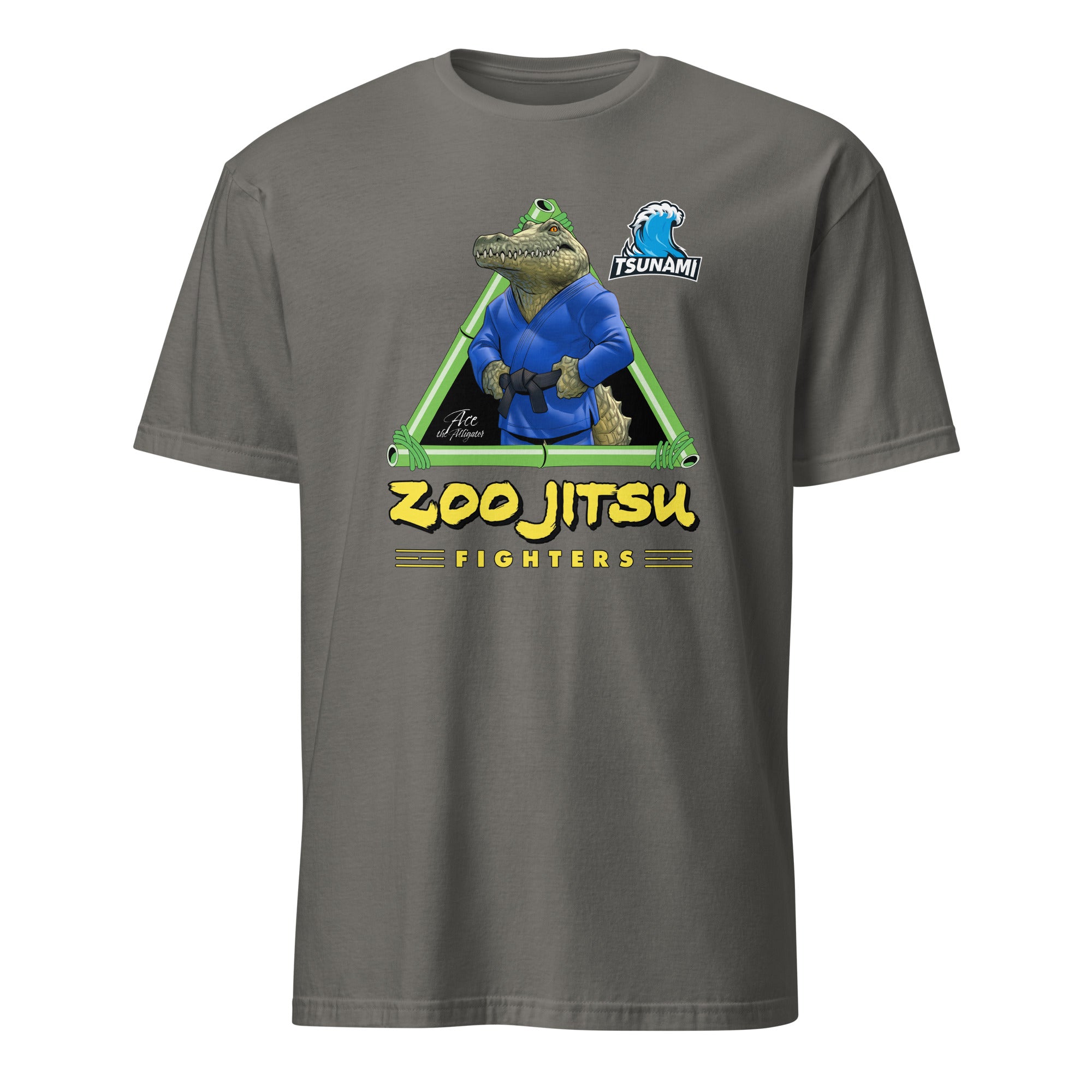 Zoo Jitsu Fighters Alligator Print Unisex Short Sleeve T-Shirt - Funny Animal Martial Arts Graphic Tee for Men & Women - Perfect for Gym, Casual Wear & Gifts