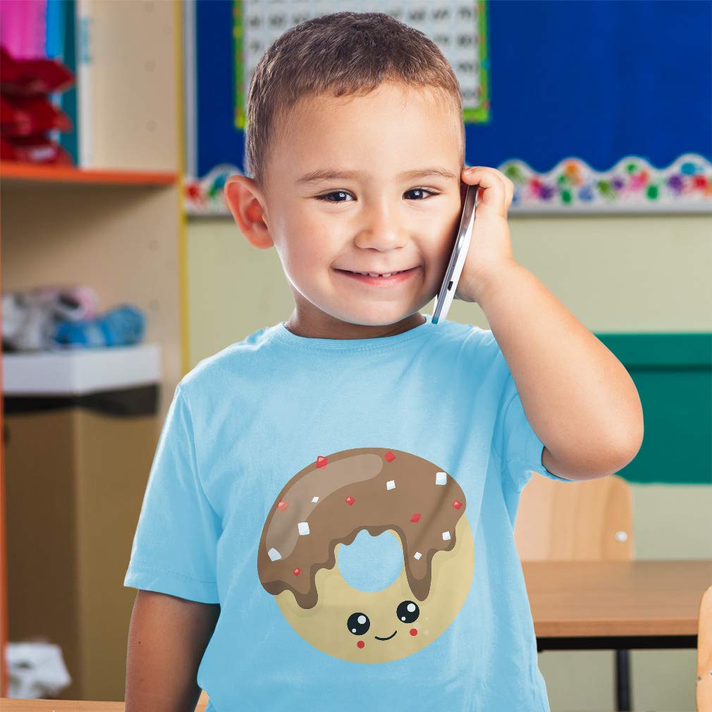 Sweet Donut Print Cotton Toddler T-Shirt - Funny Dessert Themed Baby Clothes for Boys & Girls (6 Months, Light Blue) - Perfect for Birthday Parties, Playdates & Cute Photo Ops