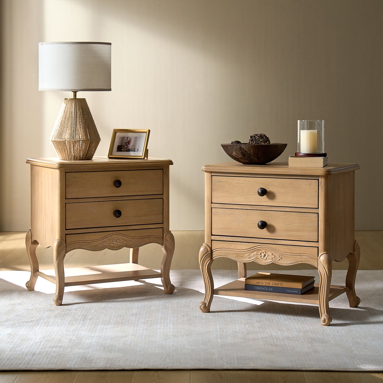 Nina Modern Nightstand with Hidden Drawer - Fully Assembled Bedside Table for Bedroom, Living Room & Office - Traditional Exquisite Design (Optional Types Available)