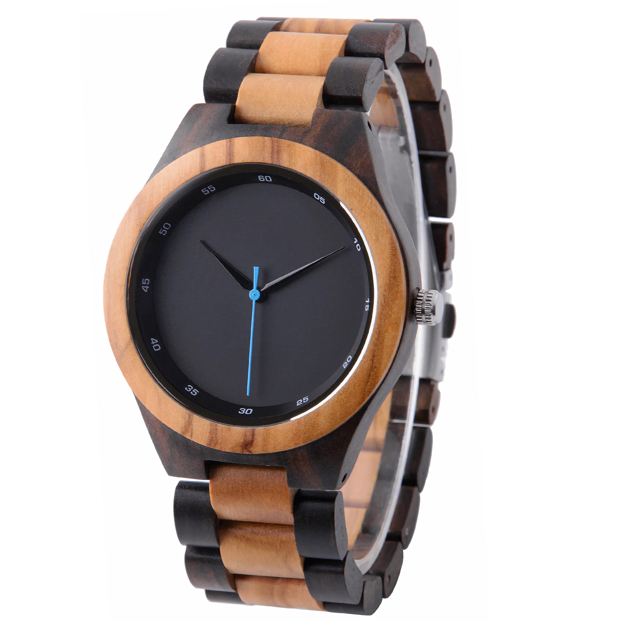 LMWOOD Custom Engraved Wooden Watch for Men - Handmade Analog Quartz Wood Wristwatch - Anniversary Gift for Husband & Boyfriend - Perfect for Weddings, Date Nights & Special Occasions