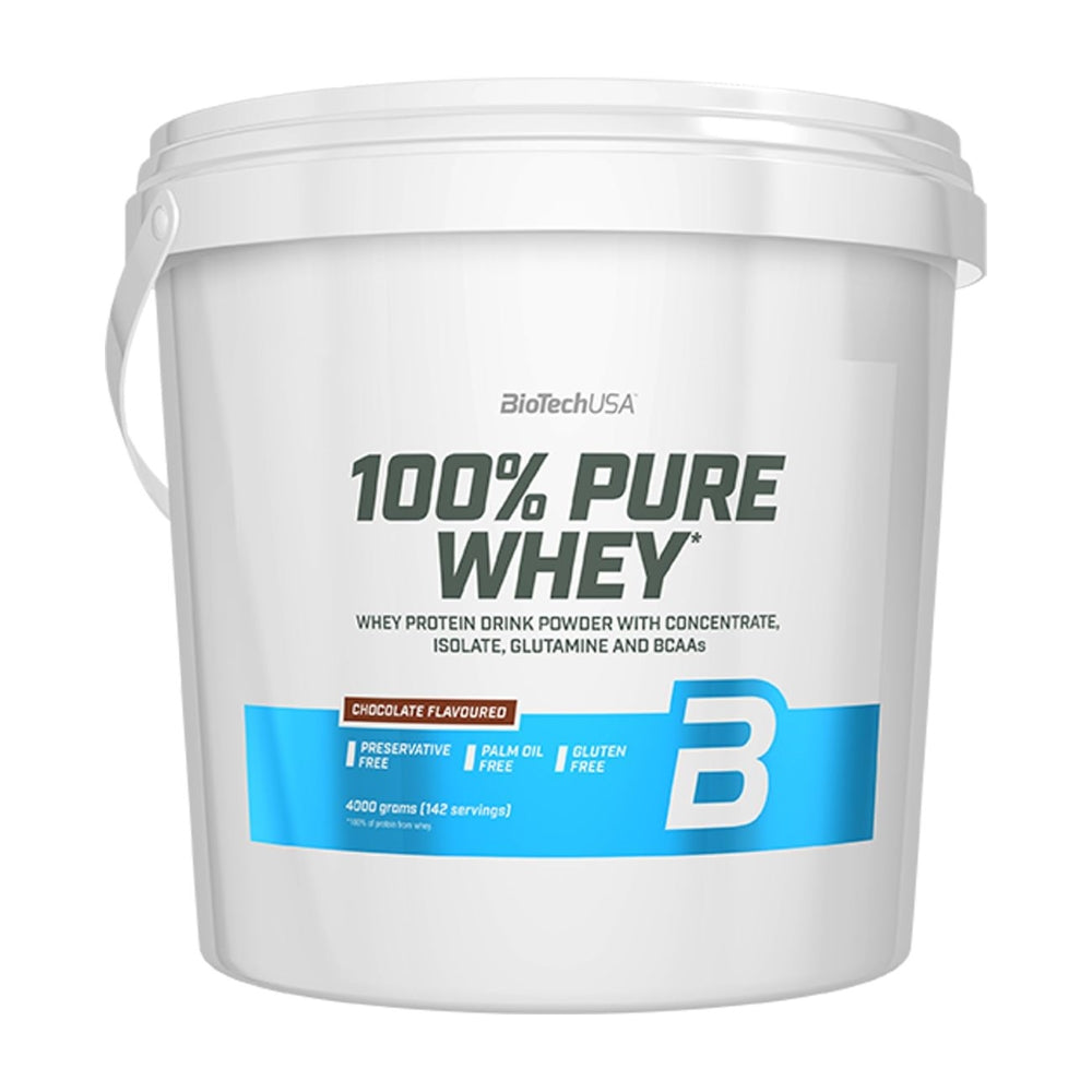 BioTechUSA 100% Pure Whey Protein Powder - Bourbon Vanilla Flavor, 4kg (4000g) for Muscle Recovery & Post-Workout Nutrition | Gym Supplement for Athletes & Bodybuilders