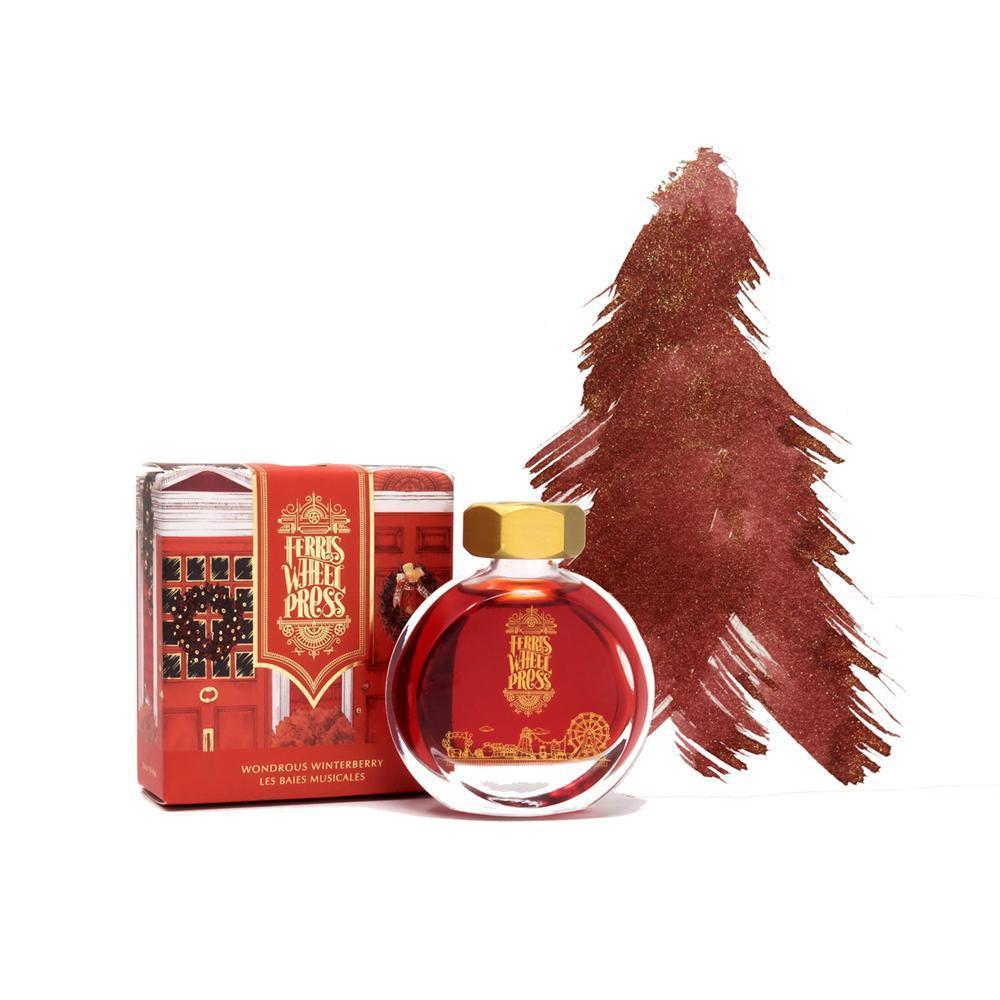 Ferris Wheel Press Wondrous Winterberry Shimmer Ink - Premium Metallic Calligraphy Ink for Fountain Pens, Holiday Cards & Artistic Lettering