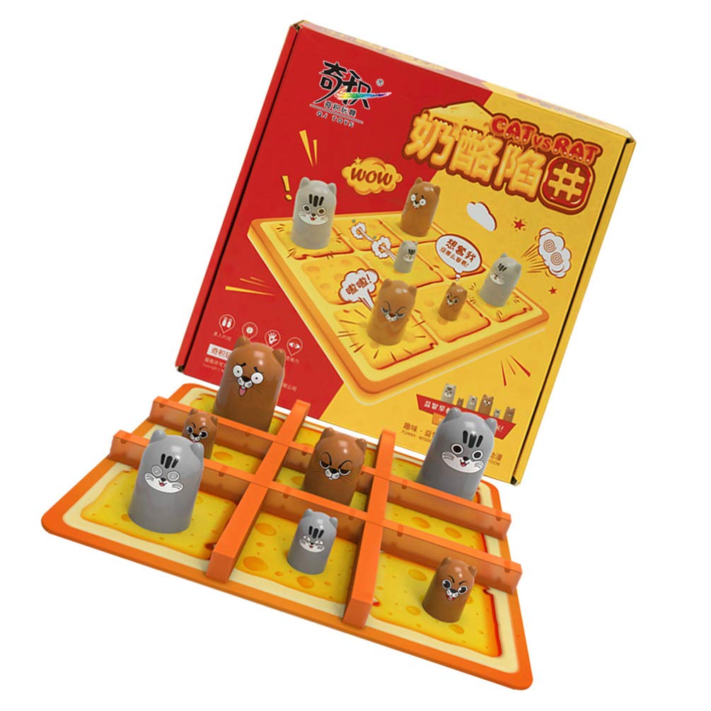Toddmomy Smart Chess Toy - Classic Tic Tac Toe & Gobble Board Game for Kids | Fun Family Strategy Game | Educational Cheese Toy for Indoor & Outdoor Play