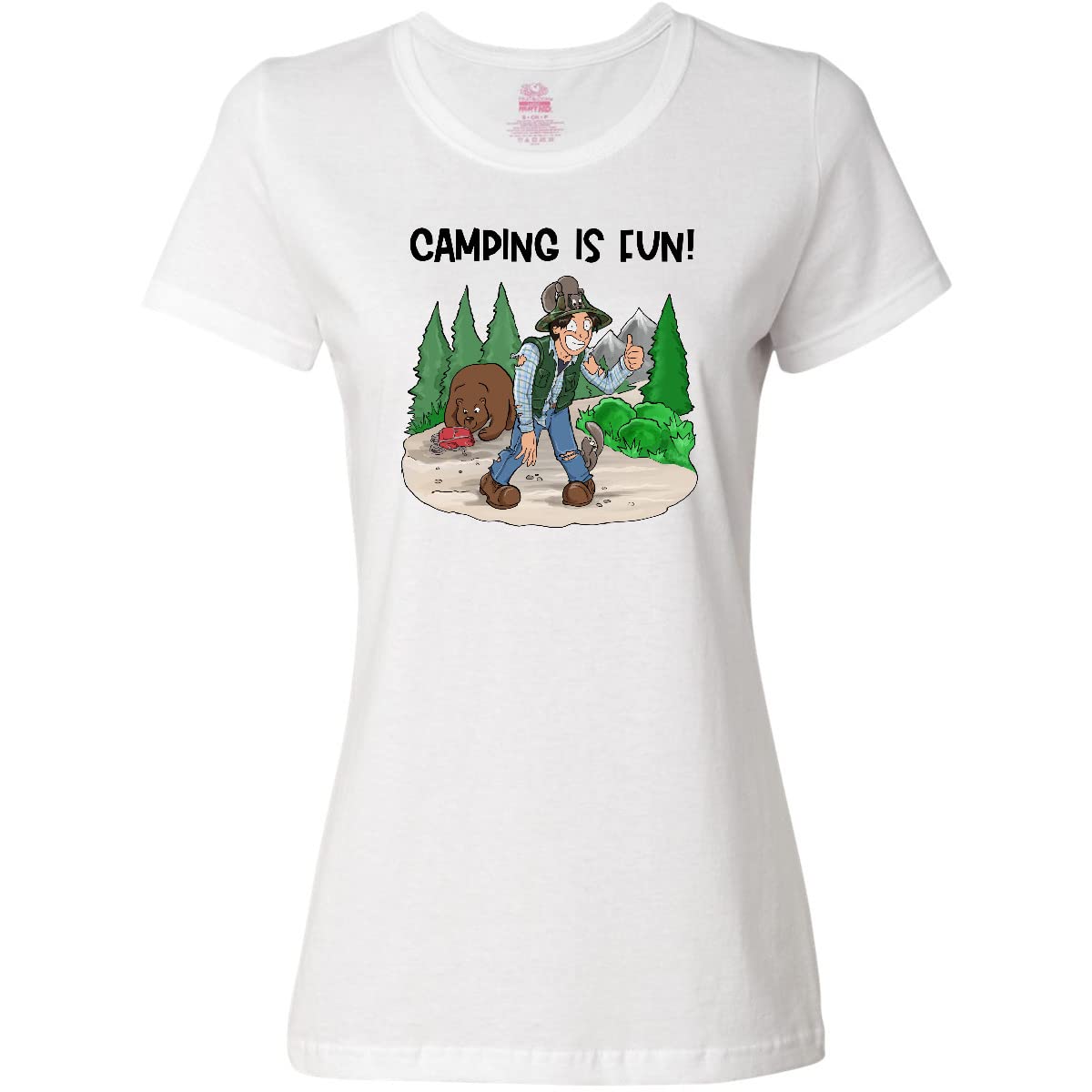 Inktastic Camping is Fun Women's T-Shirt - Comfortable Graphic Tee for Outdoor Enthusiasts - Perfect for Hiking, Camping & Summer Adventures