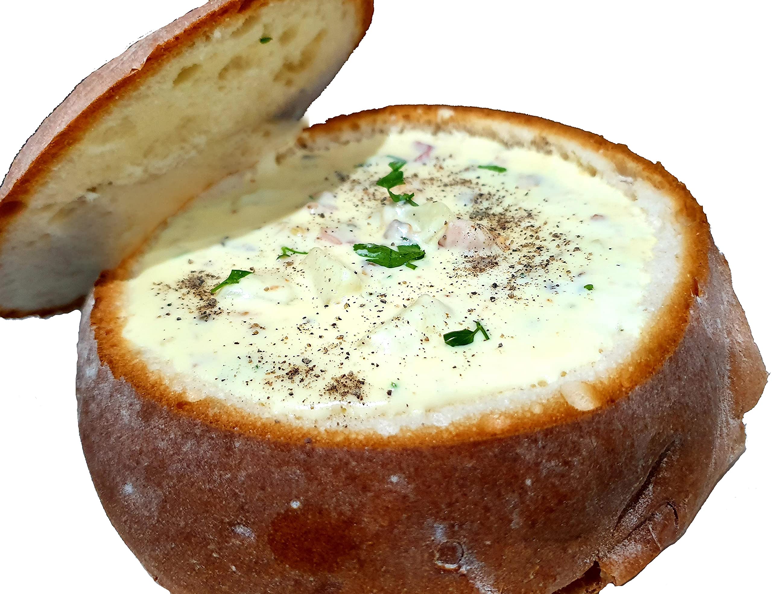 4 Pack Soup Boule Bread Bowls - Perfect for Serving Soups, Stews & Dips at Parties & Family Dinners