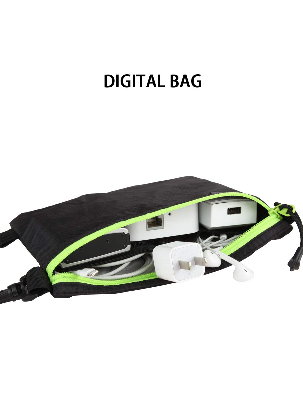 GOX Ultra Light Carry-On Toiletry Bag - Waterproof Zippered Makeup & Travel Organizer Pouch for Cosmetics, Electronics & Essentials (Black) - Perfect for Air Travel, Gym, Camping & Daily Use