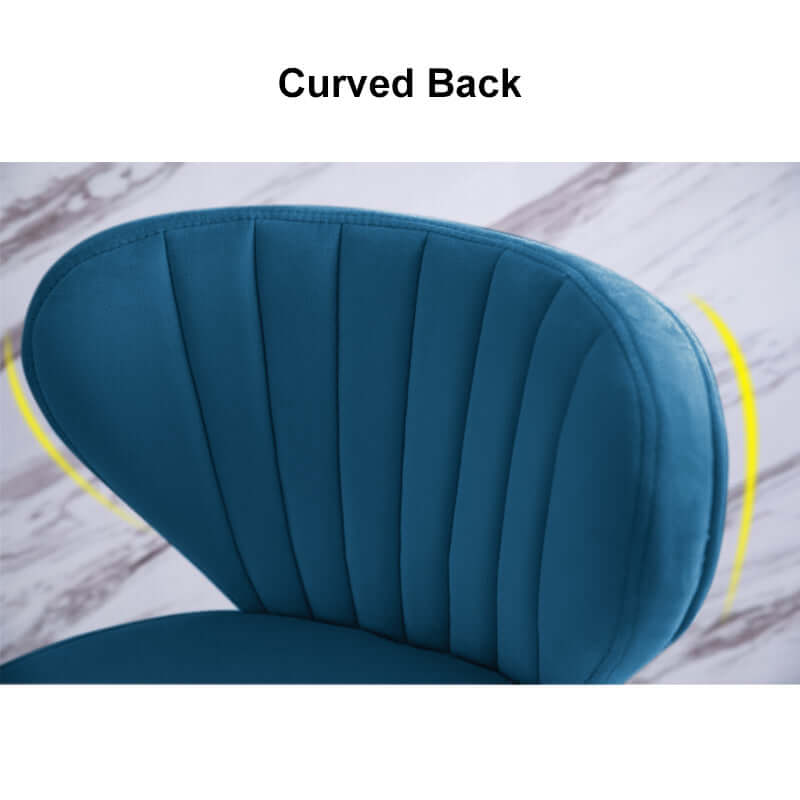 Modern Blue Velvet Counter Height Bar Stools with Back - Set of 3 for Kitchen Island, Breakfast Nook & Home Bar Decor