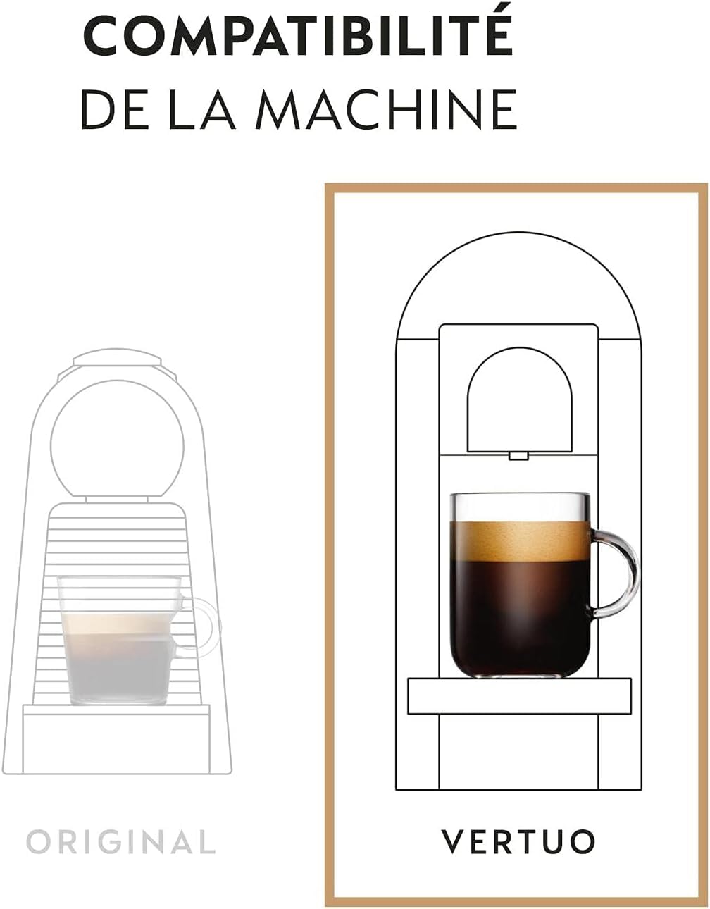 Nespresso VertuoLine Double Espresso Coffee Capsules - Gluten Free Chiaro & Scuro Blend - 20 Pods for Home & Office Use