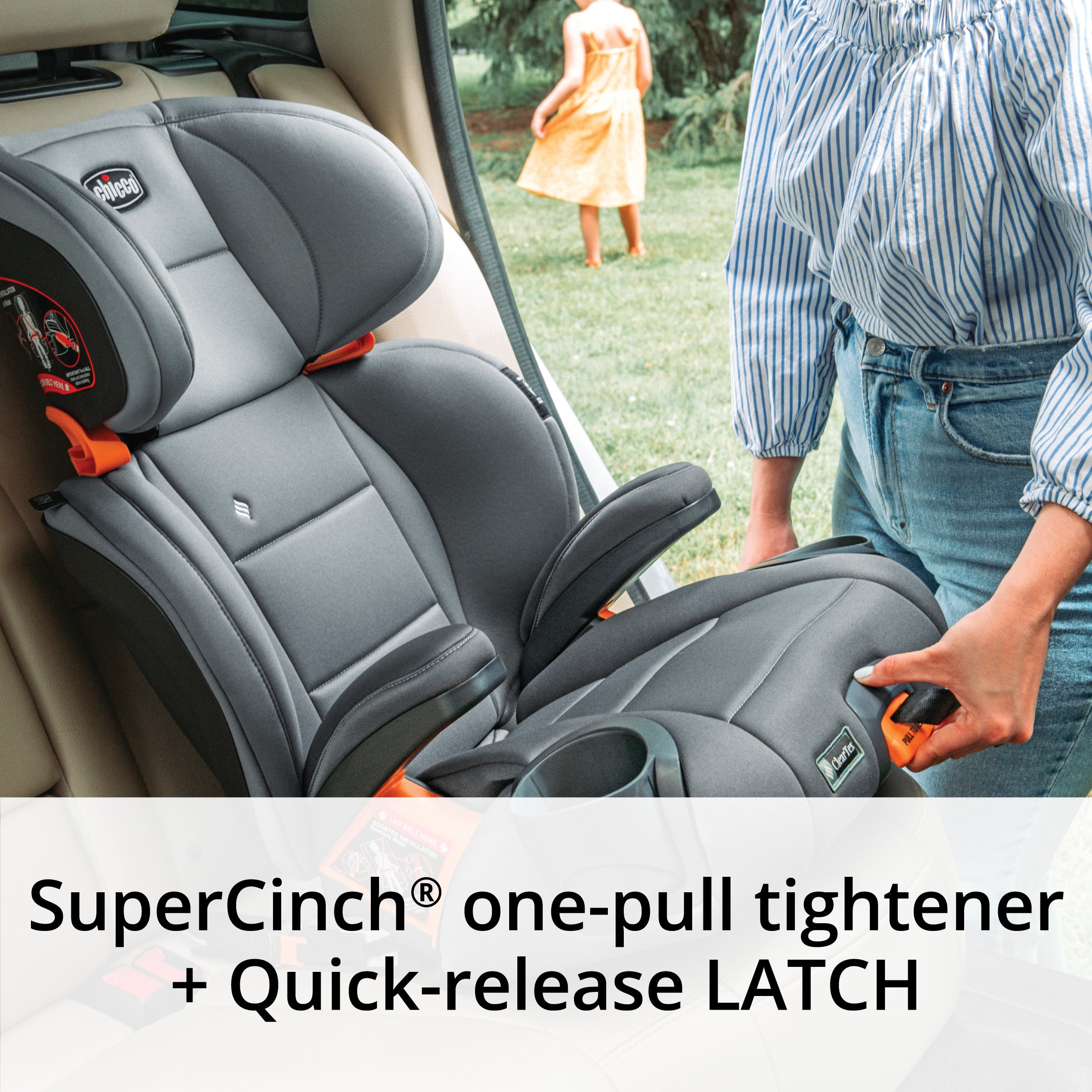Chicco KidFit ClearTex Plus 2-in-1 Belt Positioning Booster Car Seat for Kids - Safe & Comfortable Convertible Car Seat for Toddlers - Ideal for School Drop-offs, Road Trips & Family Travel