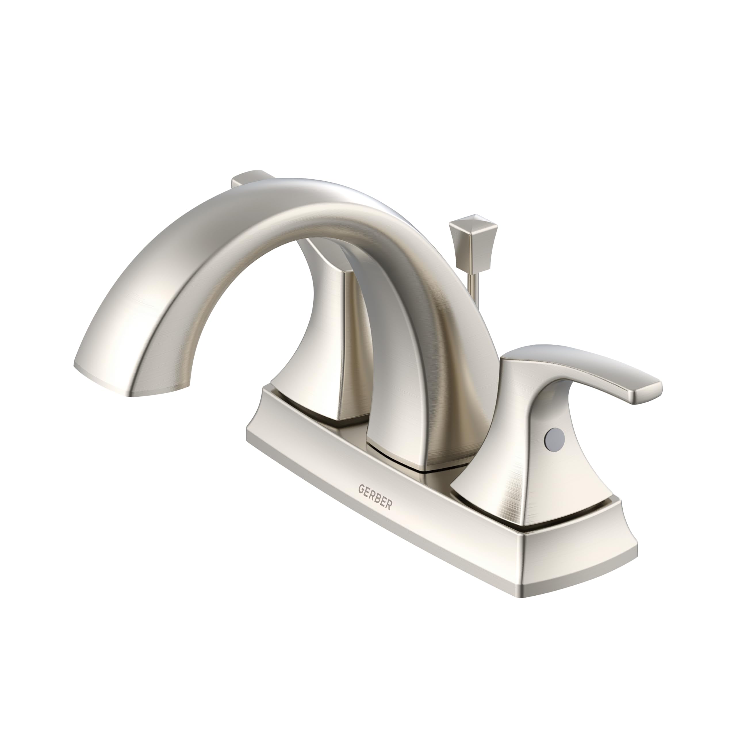Gerber Plumbing Vaughn Centerset Bathroom Faucet with Metal Pop-Up Drain - Modern Bathroom Sink Faucet for Vanity, Powder Room & Guest Bath Installation