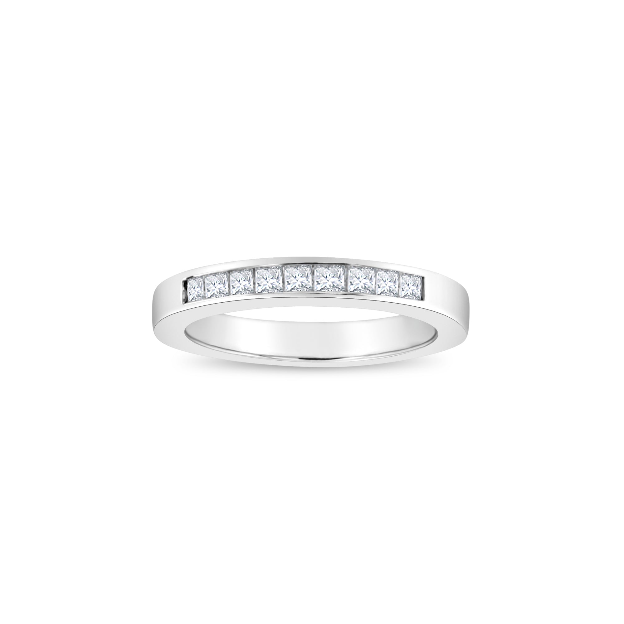 Princess Cut Channel Set Diamond Wedding Band for Women – Elegant & Timeless Engagement Ring for Brides, Anniversaries & Special Occasions